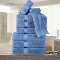 Superior Egyptian Cotton 800 GSM Plush & Absorbent, 9 Piece Set, Denim Blue | by SUPERIOR