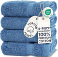 Chakir Turkish Linens 100% Cotton 4-Pack Washcloths 13x13, Wedgewood | Premium by ChakirTurkishLinens