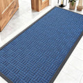 OLANLY Front Door Mat Outside Entrance 59x23, Absorbent, Heavy Duty Sturdy Natural Rubber Doormat Indoor Outdoor, Non-Slip, Stain and Fade Resistant, Low Profile Floor Mat for Entryway, Ocean Blue