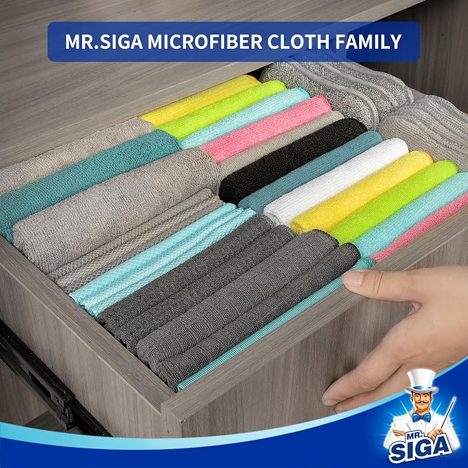 MR.SIGA Waffle Pattern Microfiber Cleaning Cloths, 6 Pack - Image 7