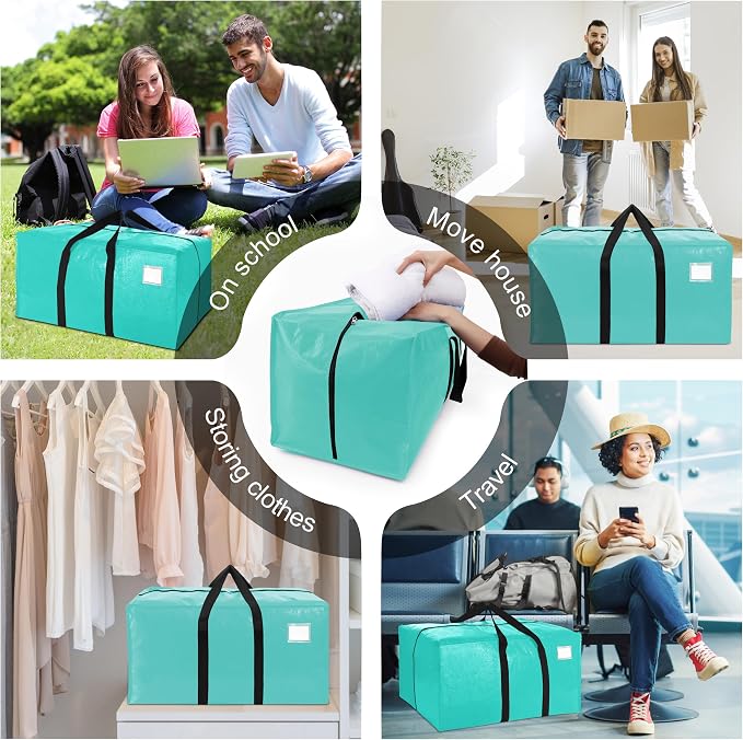 VELVETSURE 12 Pack Heavy Duty Large Moving Bags W/Backpack Straps - Image 6