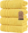Hawmam Linen Yellow Hand Towels 4 Pack Turkish Cotton Premium Quality Soft and by HawmamLinen