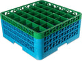 CFS RG36-3C413 OptiClean 36 Compartment Glass Rack with 3 Extenders, 8.72", Polypropylene, green/CFS Blue