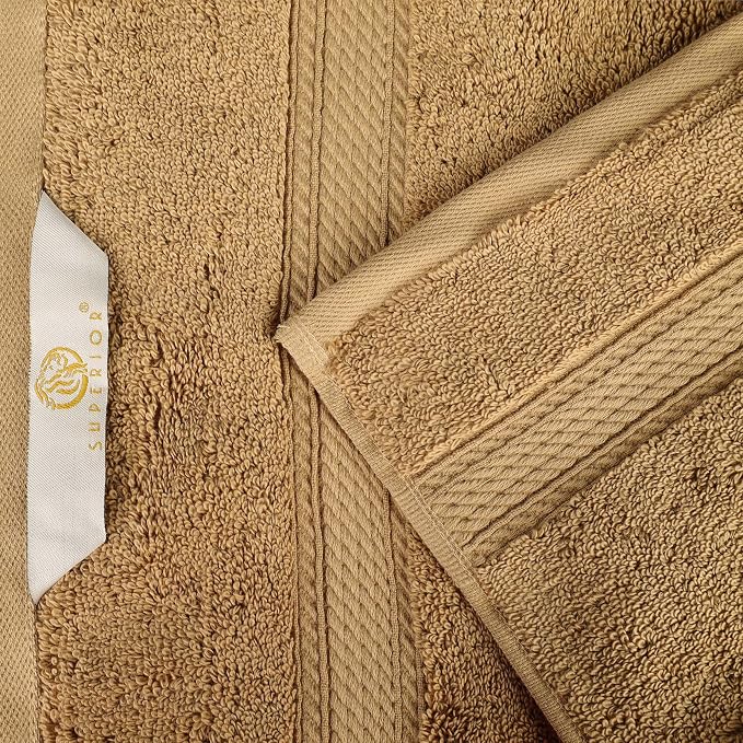 SUPERIOR Egyptian Cotton Pile Heavyweight Bath Sheet, 2 Piece Set, Toast | - Image 7