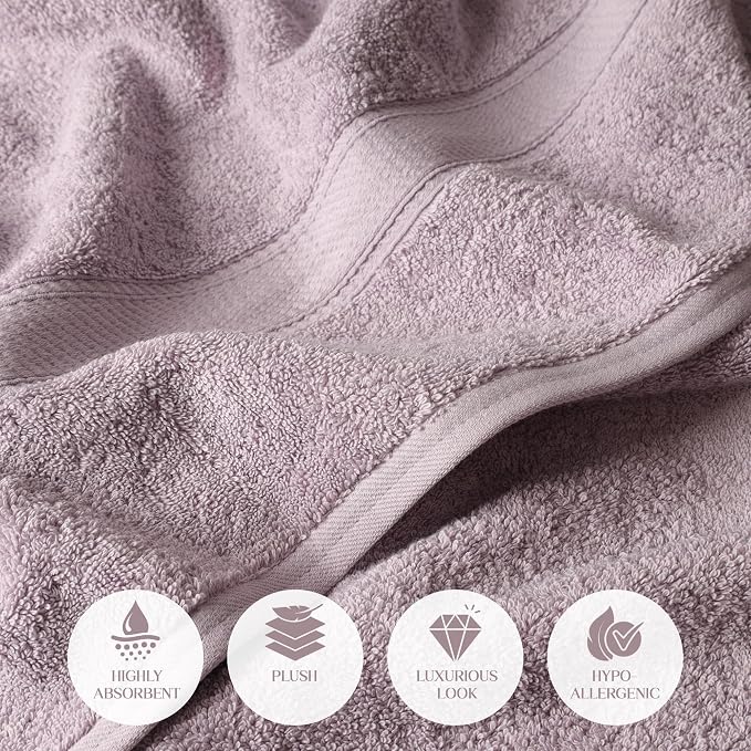 Superior Egyptian Cotton Plush & Absorbent, Bath Towel Set of 4, Soft Luxury - Image 5