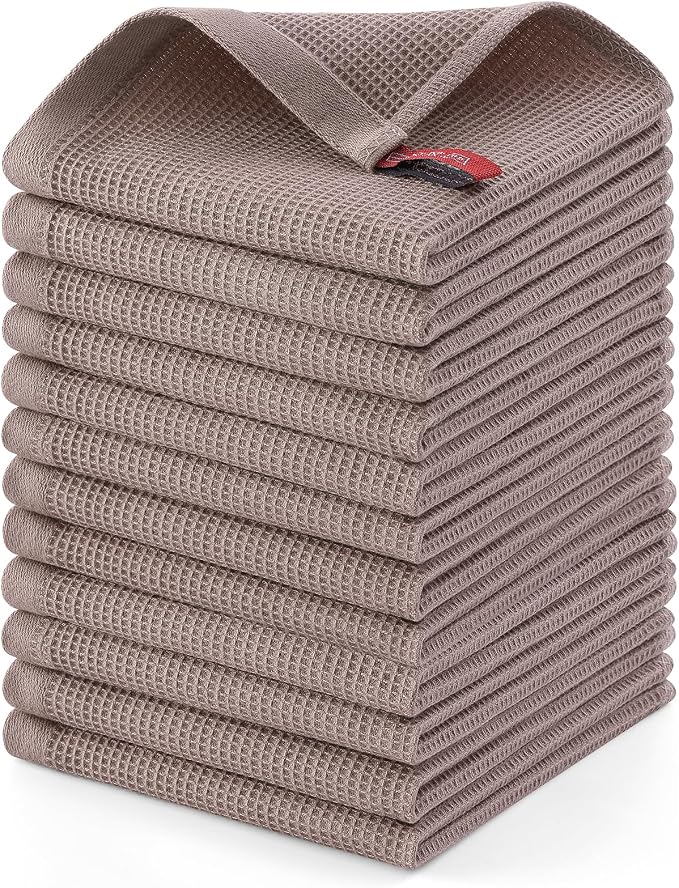 Homaxy 100% Cotton Waffle Weave Dish Cloths, 12 Pack by Homaxy