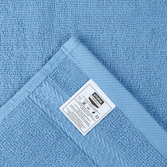 Utopia Towels 12 Pack Premium Wash Cloths, 100% Cotton, Electric Blue | Highly - Image 7