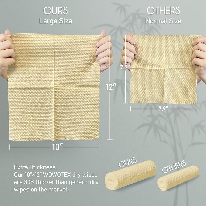 WOWOTEX Bamboo Rayon Disposable Face Towels - Image 2