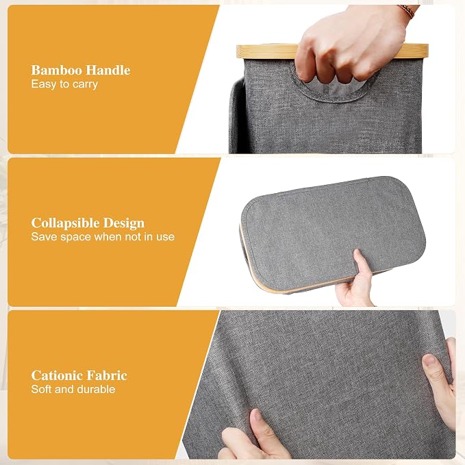 Foluck Slim Laundry Hamper, 60L Waterproof Narrow Laundry Basket - Image 6