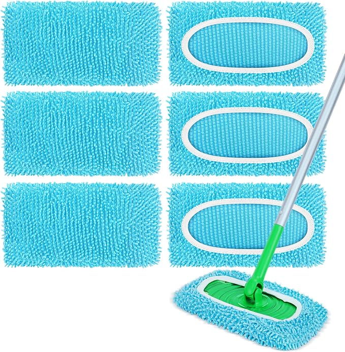 6Pcs Reusable Microfiber Mop Pads Compatible by ZMZPA