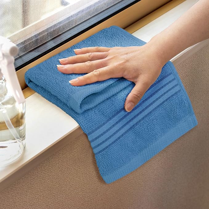 Utopia Towels 12 Pack Premium Wash Cloths, 12x12 in, Electric Blue | Highly - Image 3