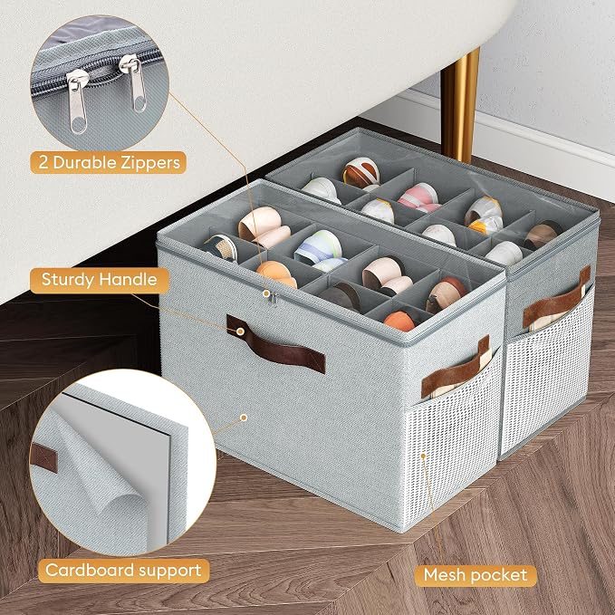 2 Pack Shoe Organizer for Closet, Foldable Shoe Storage - Image 5