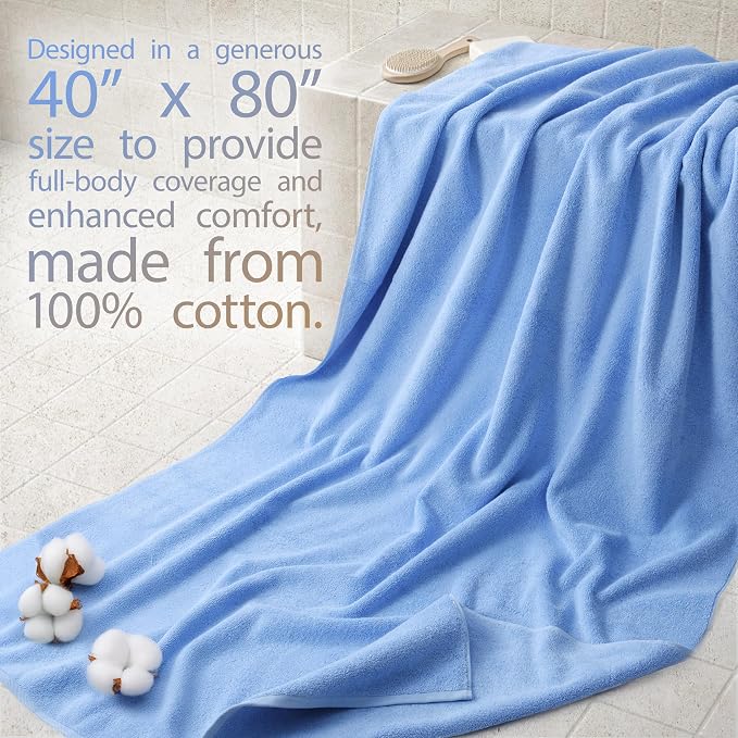Cotton Paradise 100% Cotton Turkish Towel, Soft Absorbent Quick Dry, 40x80 - Image 2