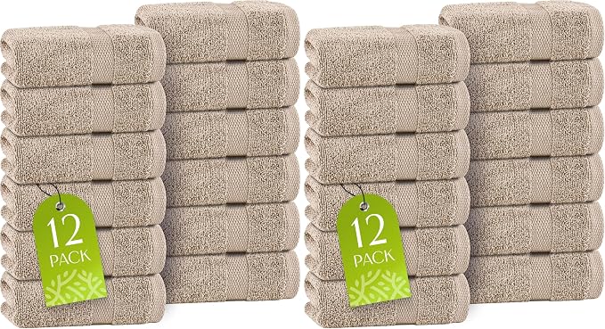 White Classic Taupe Washcloths Set by WhiteClassic
