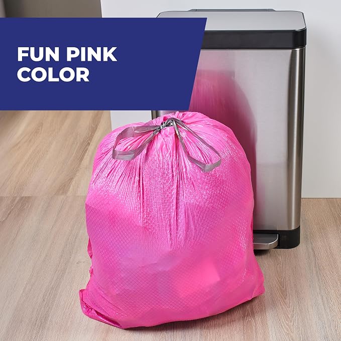 Hefty Ultra Strong 13 Gal Pink Kitchen Trash Bags, Watermelon Scent, 110ct | - Image 2