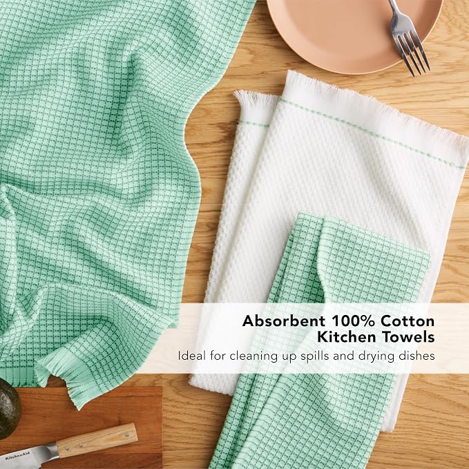KitchenAid Gourmet Series Gridlines Kitchen Towels 3-Pack Set, 100% Cotton - Image 4