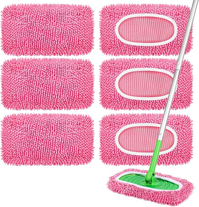 6 Pack Reusable Mop Pads Compatible by YHOVID