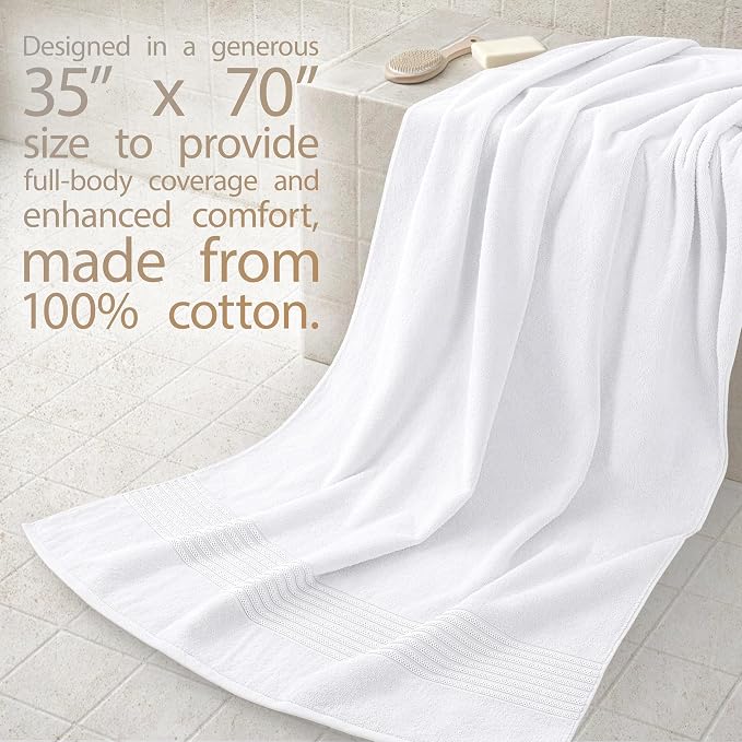Cotton Paradise 100% Cotton Turkish Towel Set, Soft Absorbent Quick Dry - Image 2