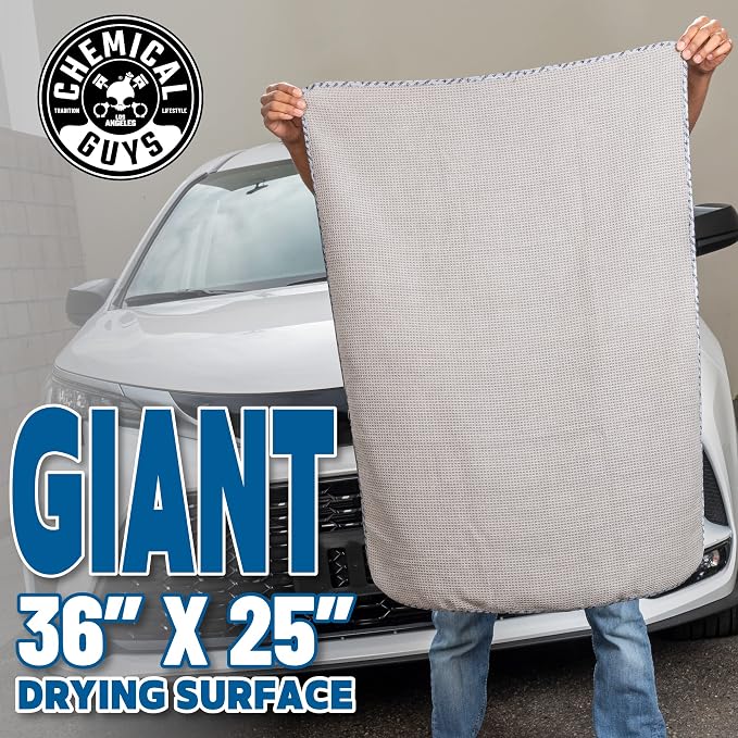 Chemical Guys, Waffle Weave Gray Matter Microfiber Drying Towel, 25 x 36 in - Image 2