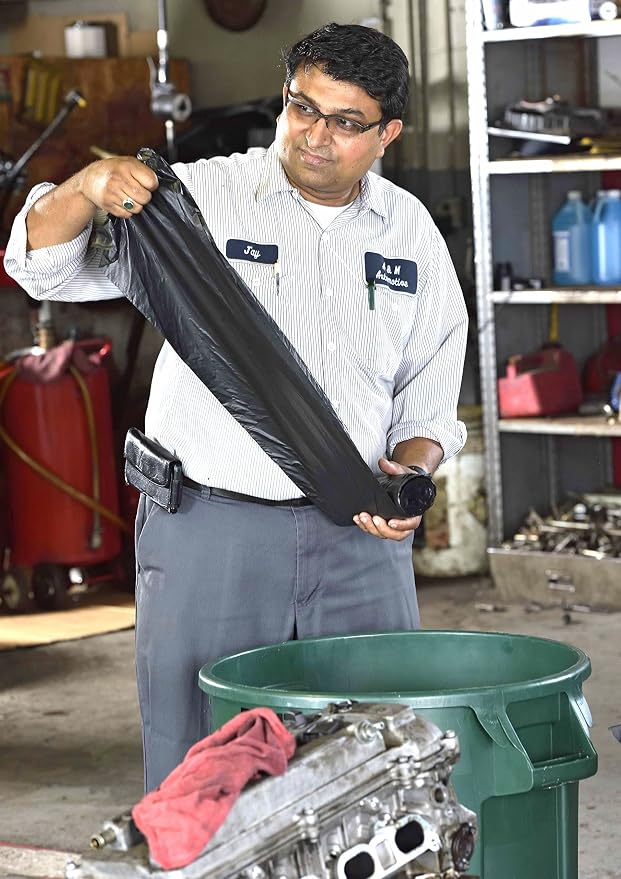 Aluf Plastics 40-45 Gal Black Coreless Roll Trash Bags, E-Z Tie - Image 3