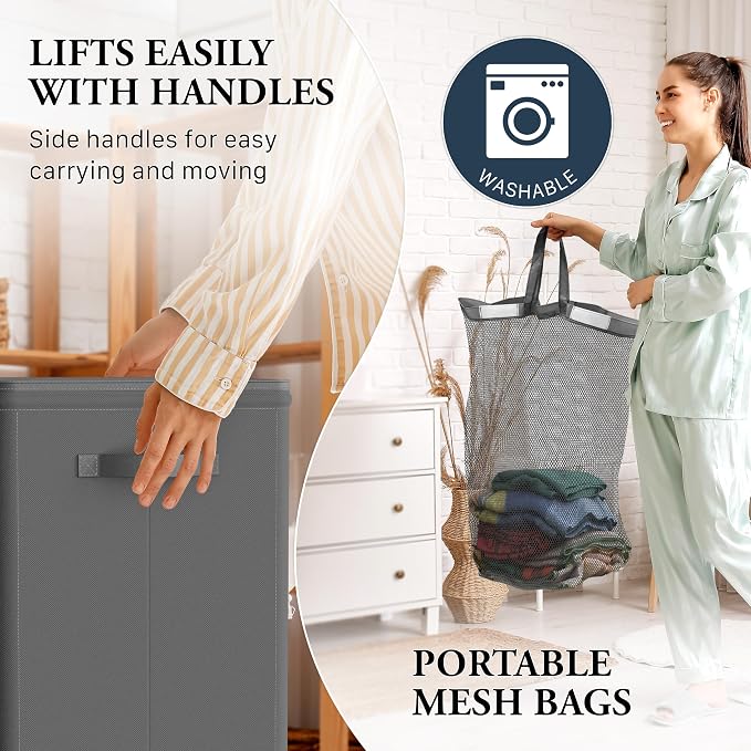 Simple Houseware Foldable Laundry Hamper Basket - Image 4