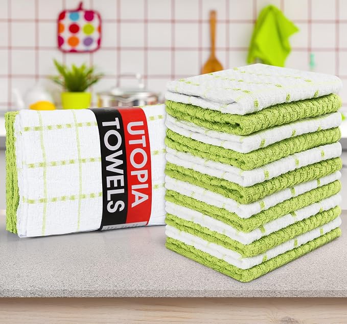 Utopia Towels Kitchen Towels 12 Pack 15x25 Inch Ring Spun Cotton Green | Super - Image 8