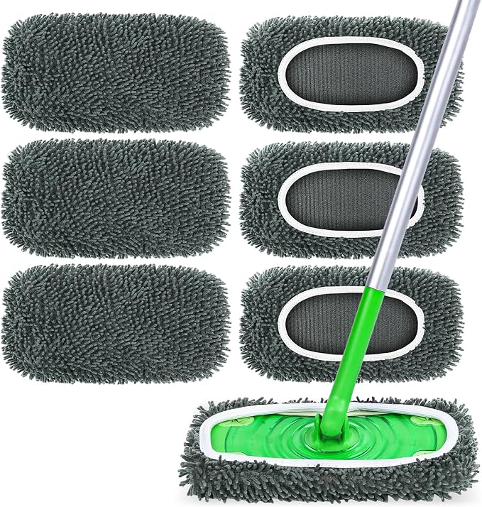 6-Pack Reusable Microfiber Mop Pads Compatible by Unknown