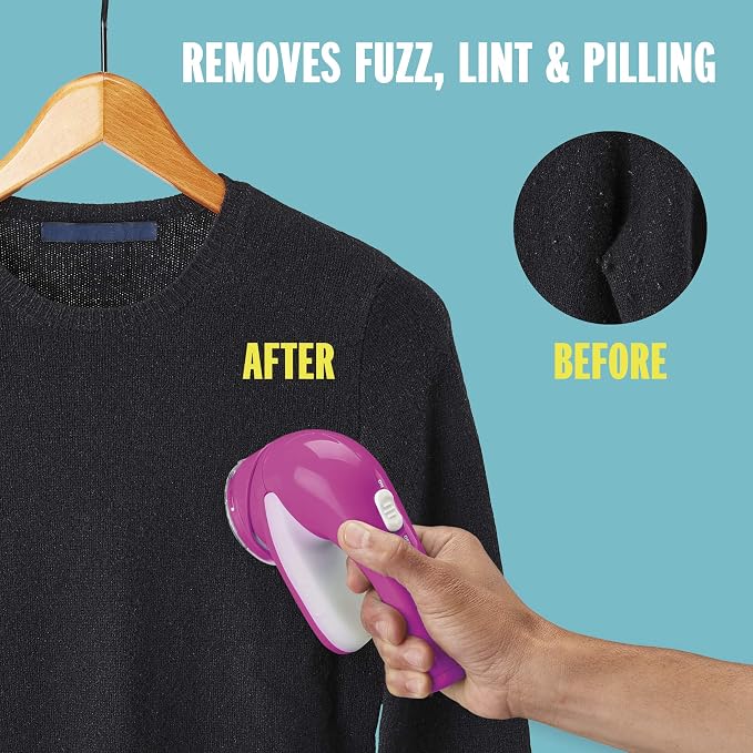 Conair Fabric Shaver and Lint Remover, Battery Operated Portable Fabric Shaver - Image 6