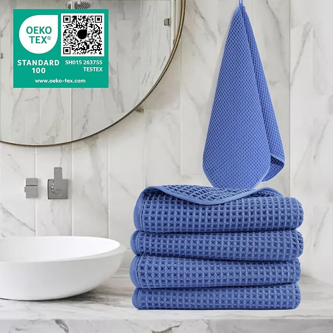 POLYTE 430 GSM Poly Blend Microfiber Quick Dry Waffle Hand Towel, 16x30 in | 4 - Image 2