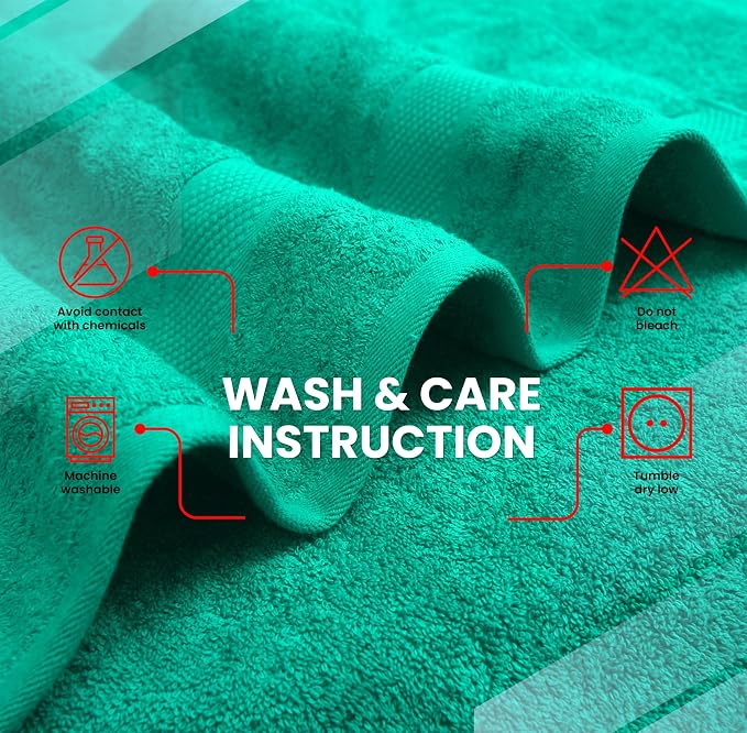 Infinitee Xclusives 100% Cotton Bath Towel Set – 8 Piece Bathroom Towel Set | – - Image 7