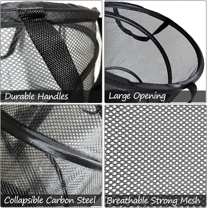 BATTOO Mesh Collapsible Laundry Baskets, Foldable Pop Up Laundry Hamper - Image 5