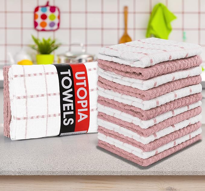 Utopia Towels Kitchen Towels 12 Pack 15x25 Inch Ring Spun Cotton Pink | Super - Image 8