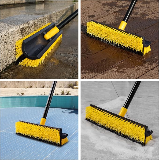 Yocada Double-Sided Floor Scrub Brush Triangle Brush Heavy Duty 65.5" | Corner - Image 7