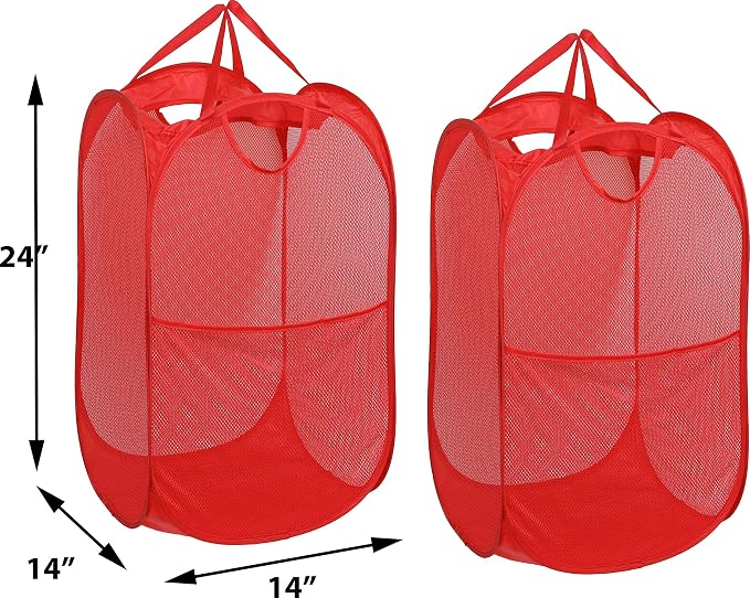 Simple Houseware Mesh Pop-Up Laundry Hamper - Image 2