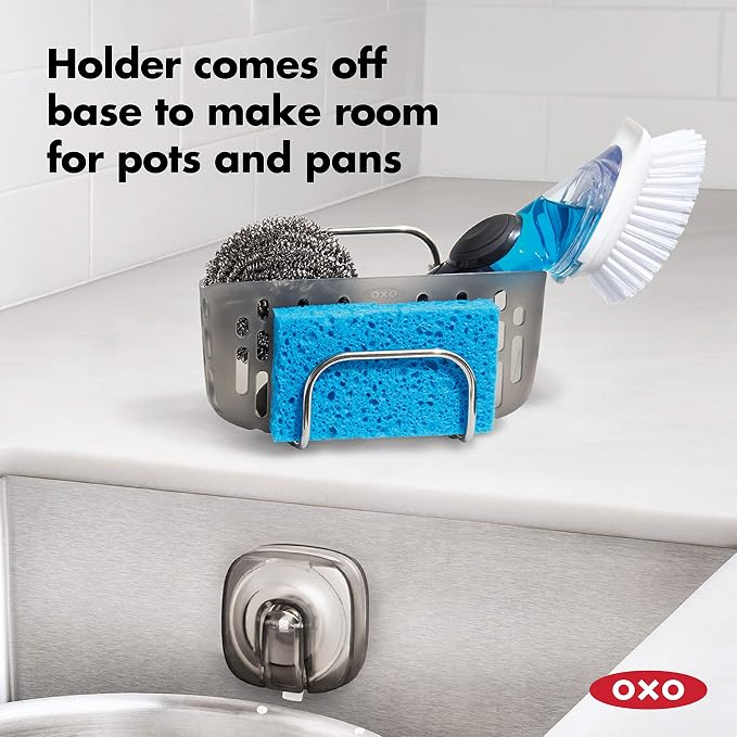 OXO Good Grips Stronghold Suction Sinkware Organizer, Sponge Holder - Image 2