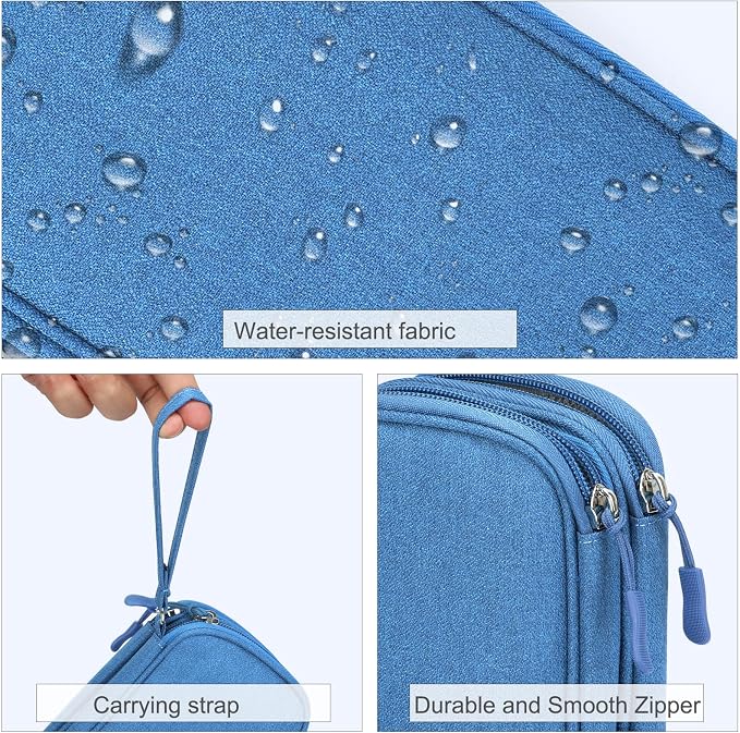 FYY Electronic Organizer, Travel Tech Pouch Bag, Cable Organizer Cyan | Wrist - Image 4