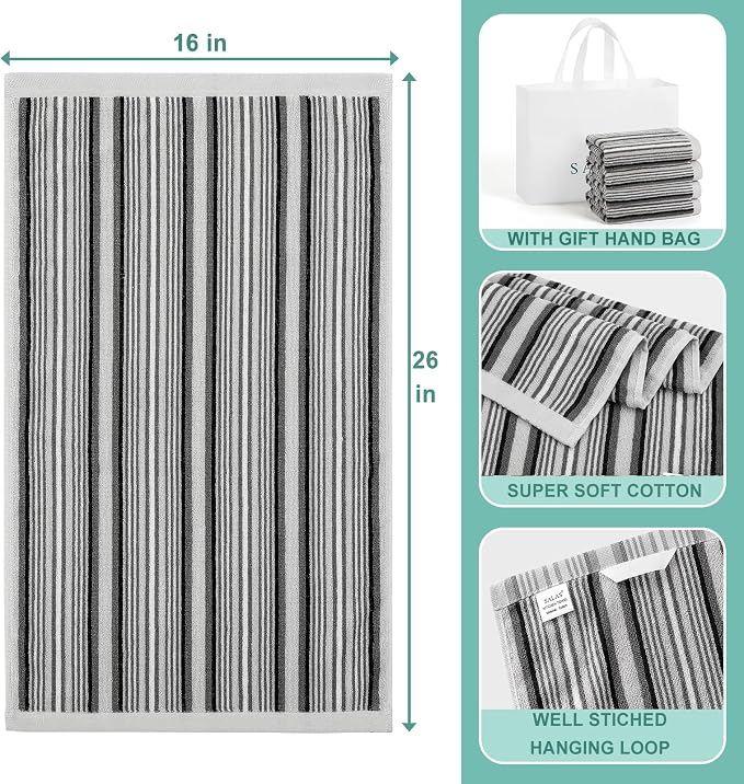 SALAS Kitchen Dish Towels for Drying Dishes, Large Cotton Kitchen Cloths Hand - Image 2
