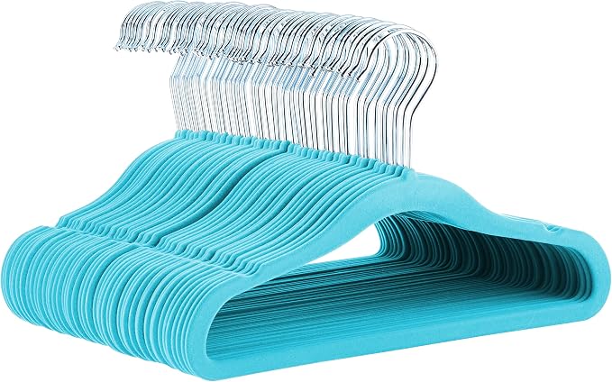 Amazon Basics Kids Space Saving Velvet Non-Slip Clothes Hangers by AmazonBasics