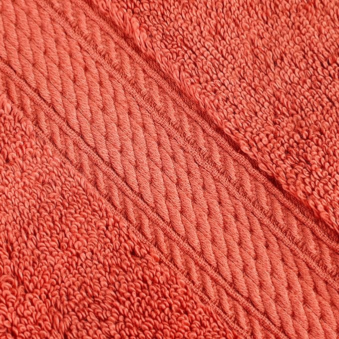 SUPERIOR Egyptian Cotton Ultra Plush & Absorbent, 8 Piece Set, Coral | Quick Dry - Image 3