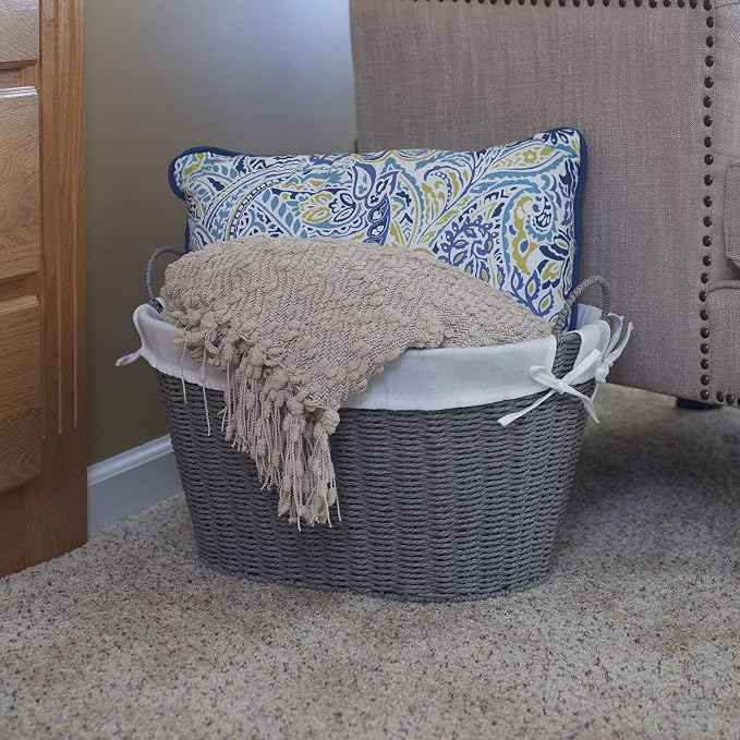 Household Essentials ML-7267 Decorative Wicker Laundry Basket - Image 3