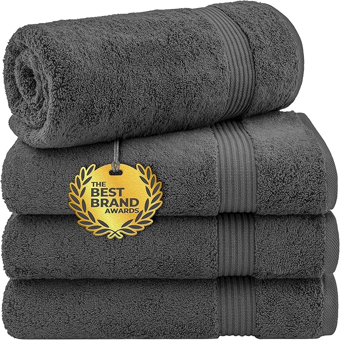 Cotton Paradise Turkish Towel Set, Soft Absorbent Quick Dry, 4 Piece Bath Towel by UNITEDHOMETEXTILE