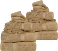 SUPERIOR Egyptian Cotton Ultra Plush & Absorbent, 12 Piece Set, Toast | by SUPERIOR