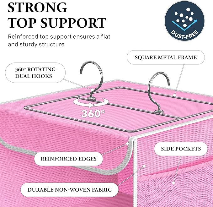 Simple Houseware 6 Shelf Hanging Closet Organizer, Top Support Metal Frame - Image 3