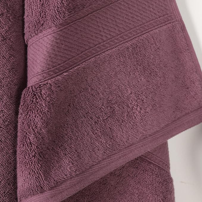 SUPERIOR Egyptian Cotton Plush & Absorbent, Bath Towel Set of 2, Plum | Quick - Image 3