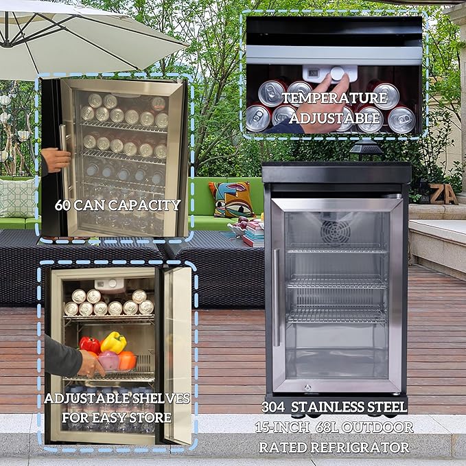 85 Inches 4-Burner 72,000 BTU Deluxe Stainless Steel Propane Gas Grill Outdoor Kitchen Island,Sink,Beverage Refrigerator Storage & Rotisserie Kit for Patio Backyard Cooking,Black