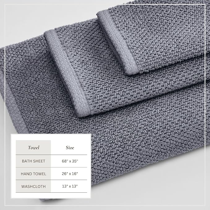 Great Bay Home 100% Cotton 6 Piece Bath Sheet Set - Image 4