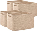 OIAHOMY 4 Pack Storage Baskets for Organizing 15L Cube Storage Bins Brown by MasterofSpaceOptimization