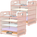2 Pack 5-Tier Pink Desk Organizer by SUPEASY