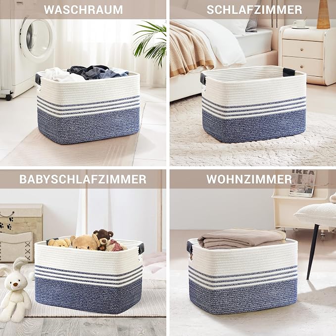86L Woven Laundry Basket Hamper - Image 4