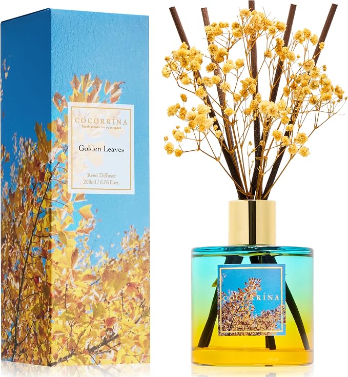 Reed Diffuser - Golden Leaves Reed Diffuser Set by COCORR%C3%8DNA